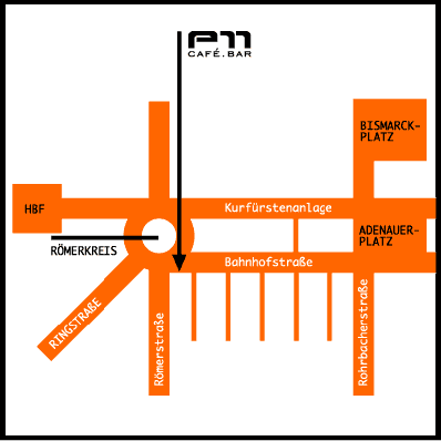 Lageplan P11 CAFÉ.BAR am Römerkreis Heidelberg